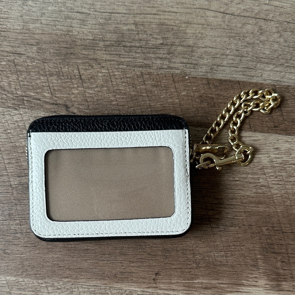 Coach Tan and White Leather Card Holder - Picture 2 of 3